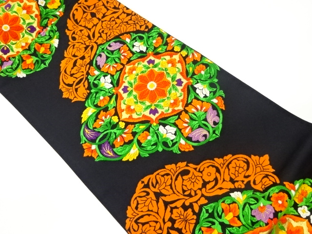 ころ花 6845221: JAPANESE KIMONO / VINTAGE FUKURO OBI / WOVEN FLOWER CREST